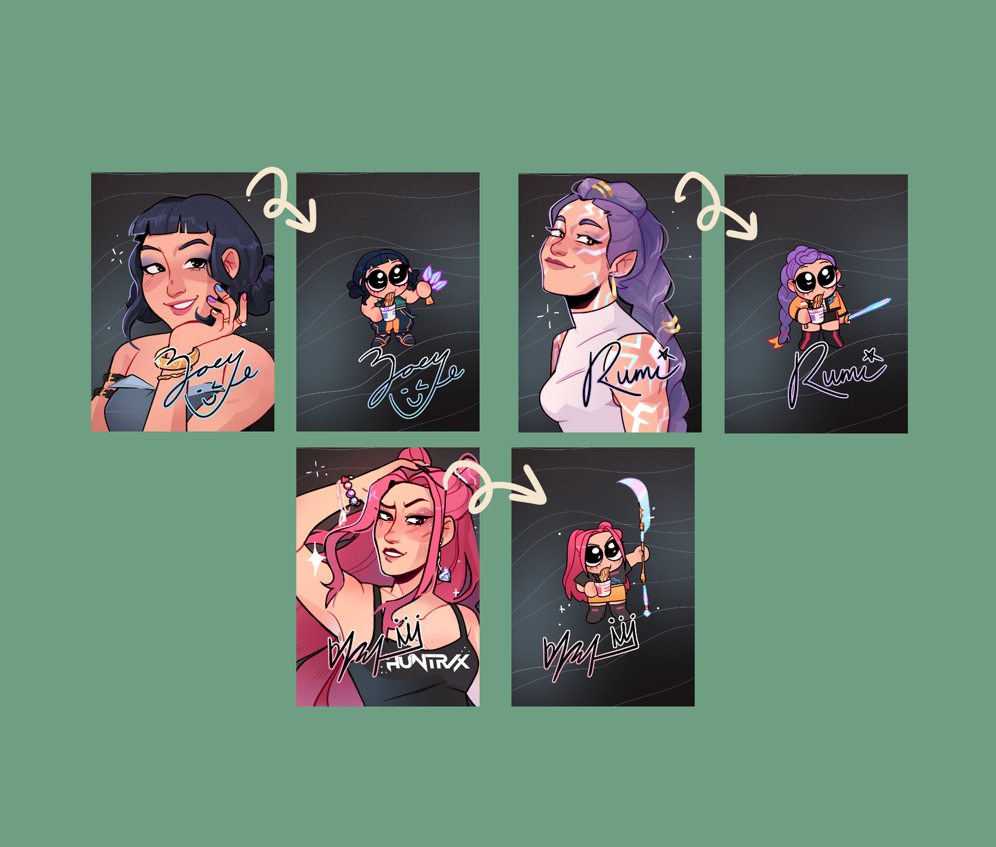Huntrix Lenticular Photocards