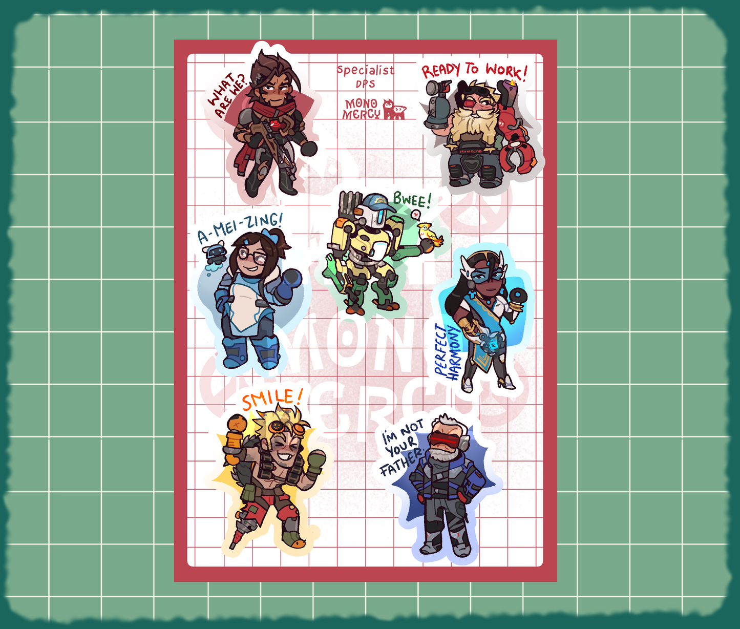 Overwatch A6 Sticker Sheet