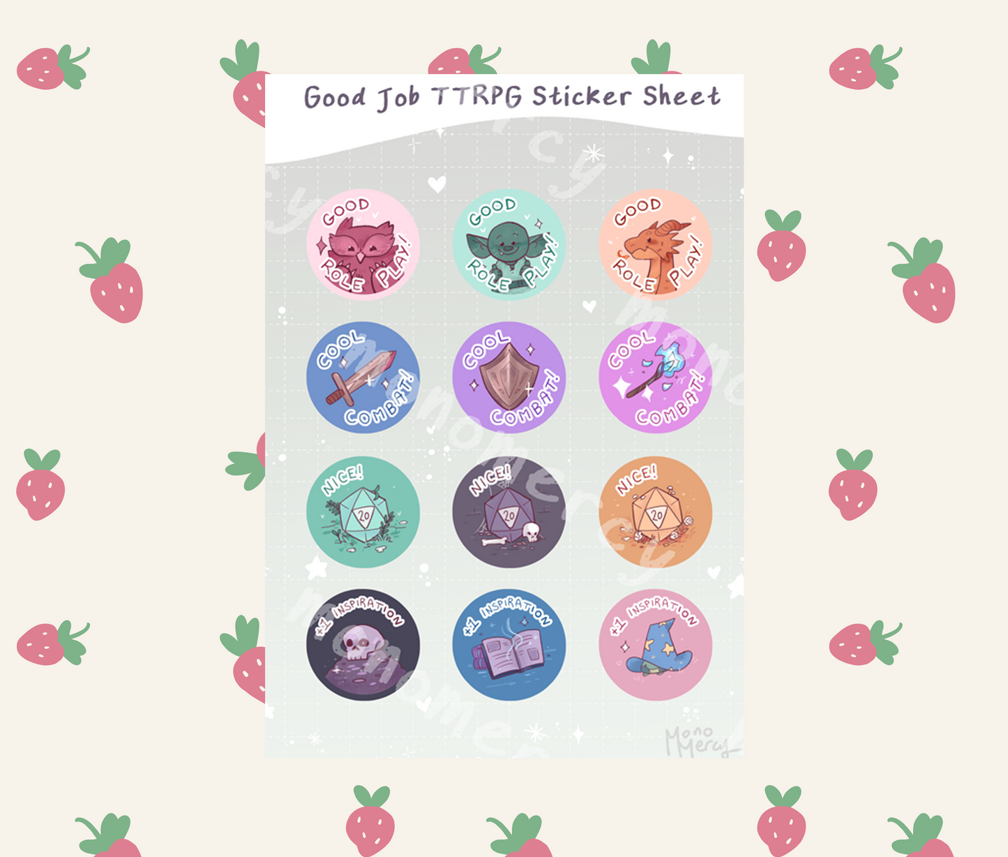 TTRPG Reward Sticker Sheet