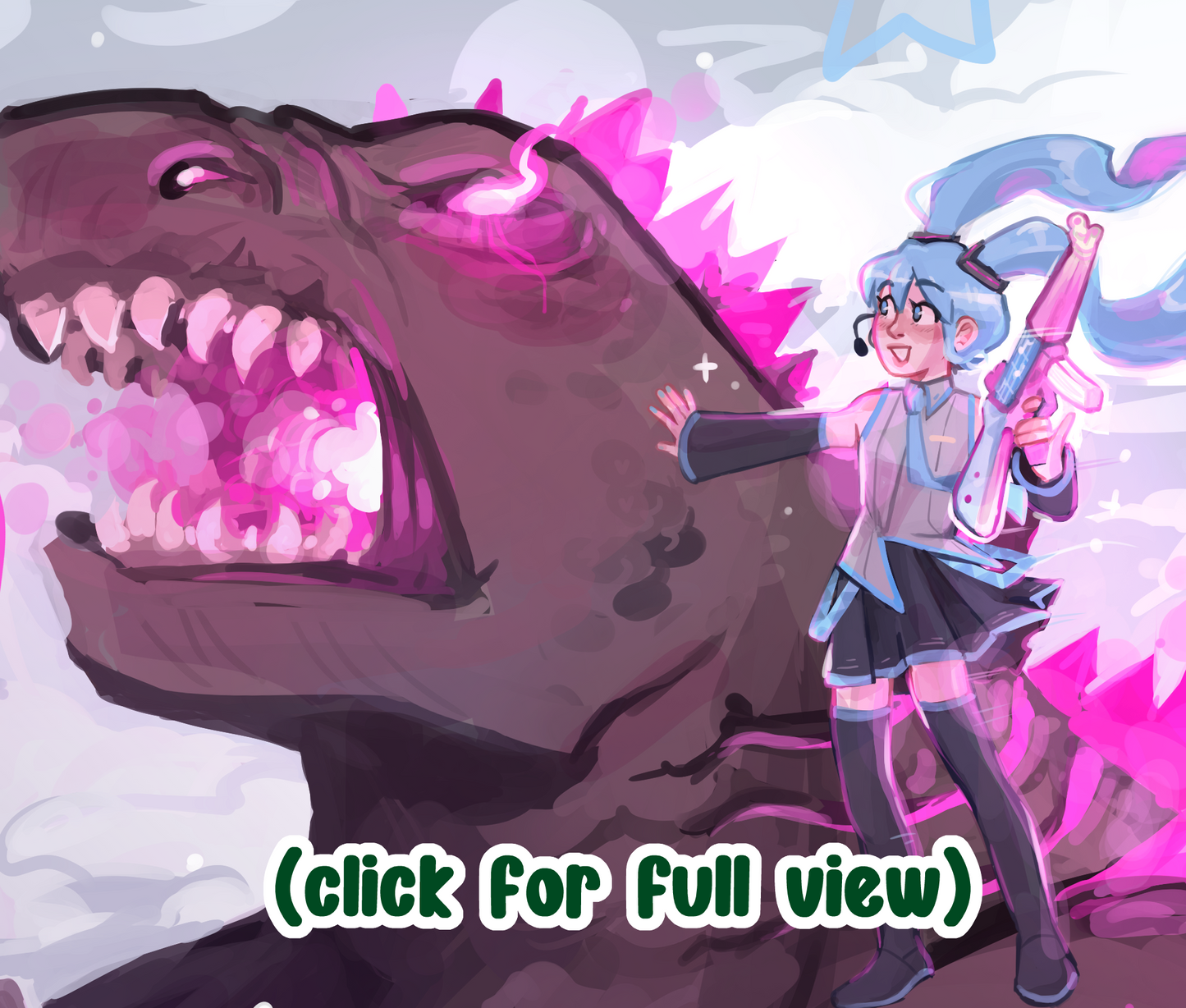 Godzilla Miku BFF A5 Print