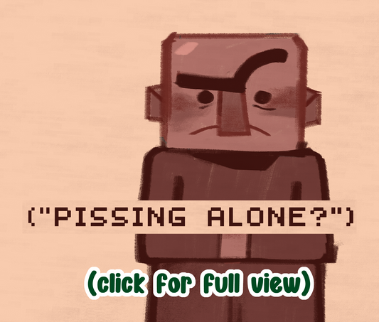 Villager Pissing Alone A5 Art Print