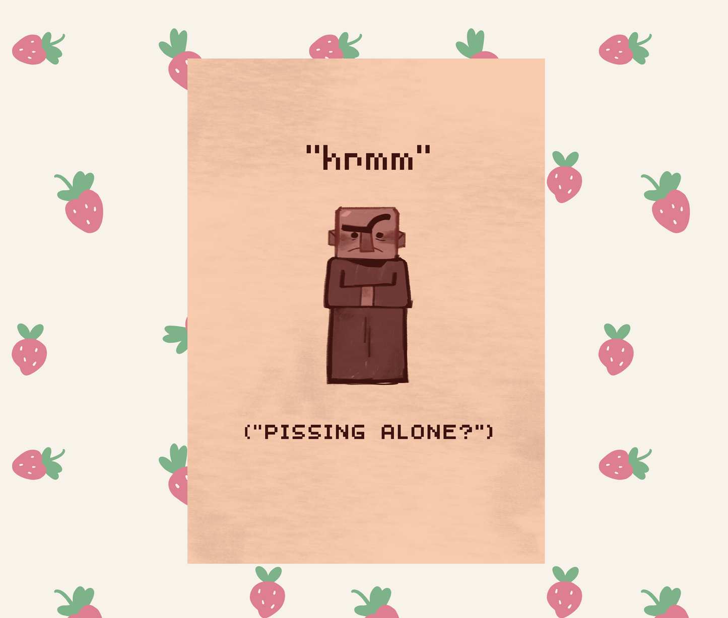 Villager Pissing Alone A5 Art Print