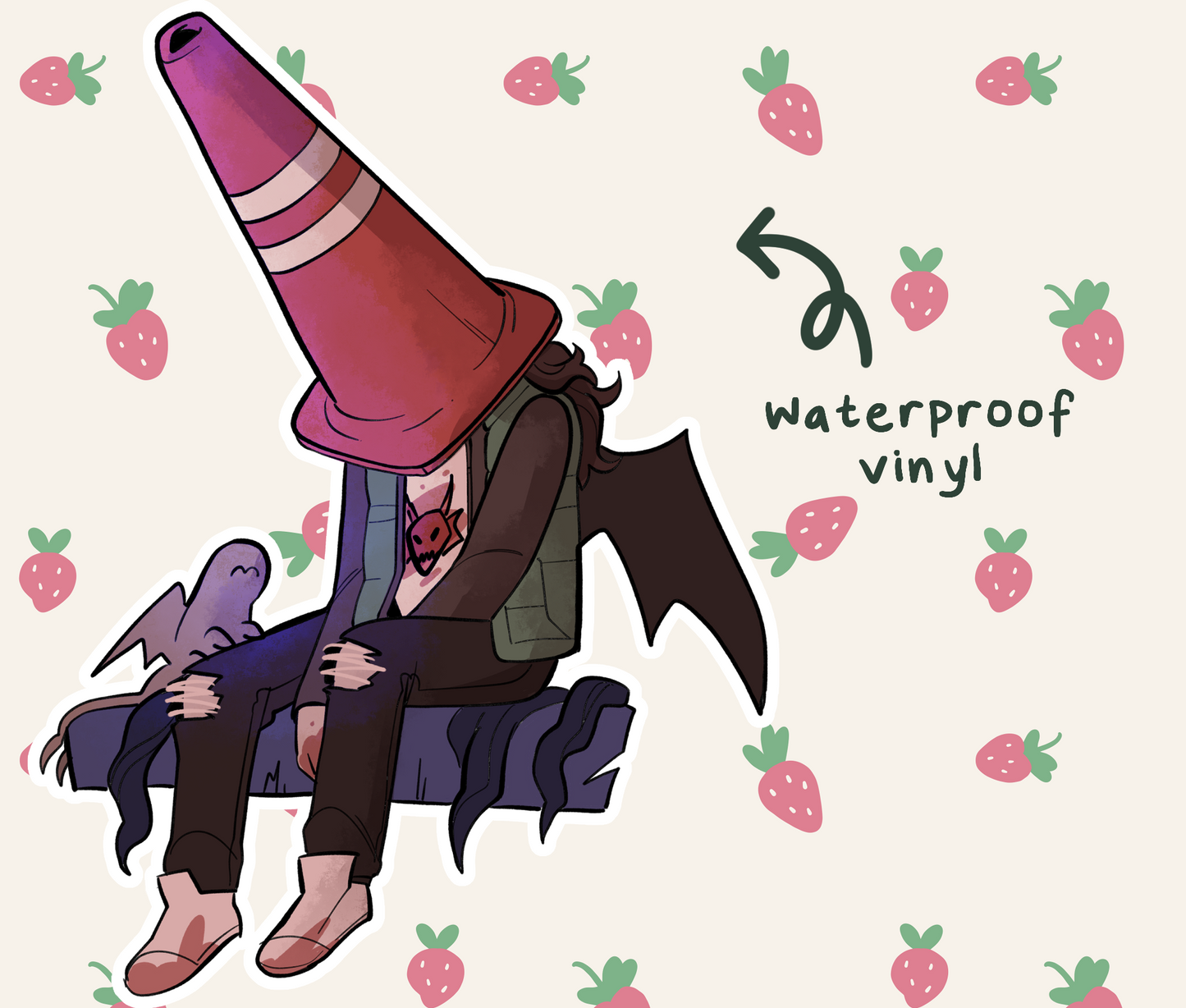 Cone of Shame Eddie Vinyl Sticker