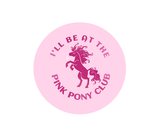 Pink Pony Club Button Badge