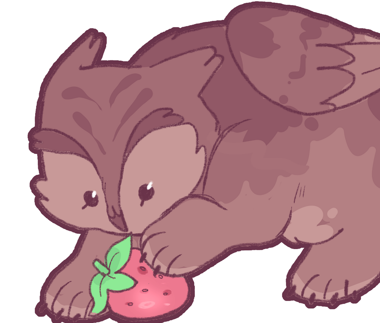 Standing Strawberry Owlbear Vinyl Sticker