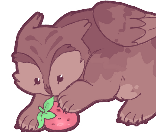 Standing Strawberry Owlbear Vinyl Sticker