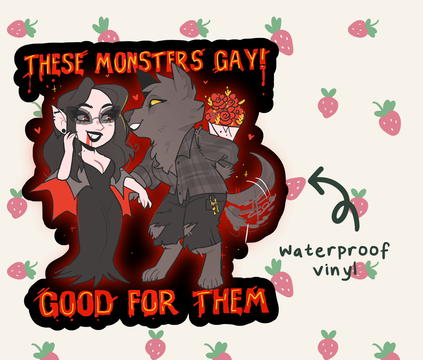 These Monsters Gay Vinyl Sticker