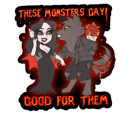 These Monsters Gay Vinyl Sticker