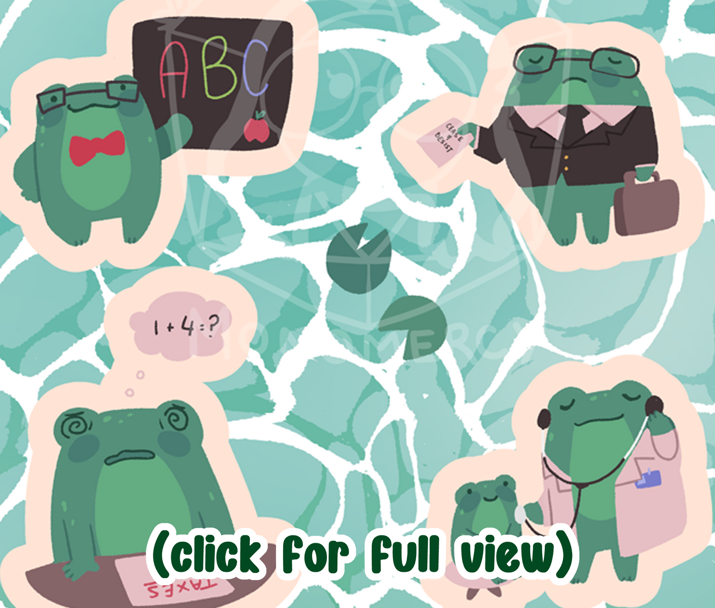 Frog with A Job sticker sheet