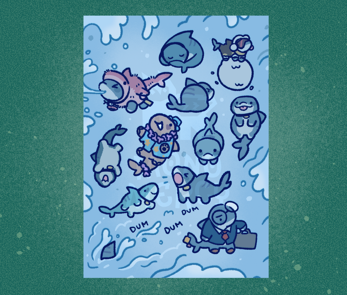 Jeff The Shark Print