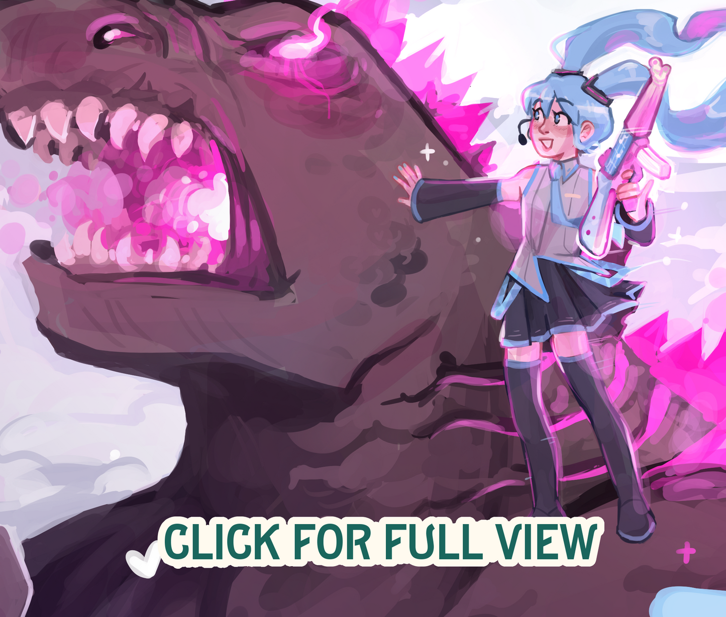 Godzilla Miku BFF Print