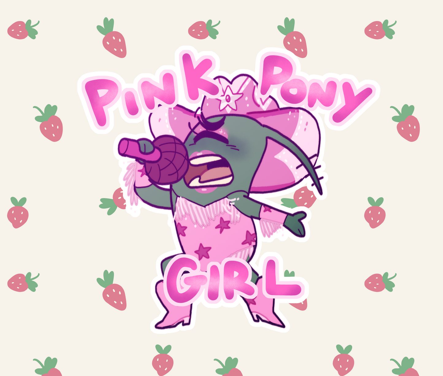 Pink Pony Plankton Sticker