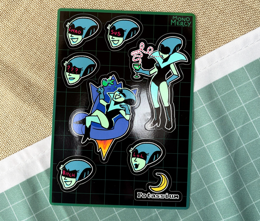 Deltarune Queen Sticker sheet