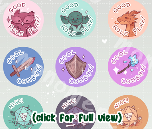 TTRPG Reward Sticker Sheet